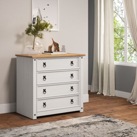 Corona White Small 4 Drawer Chest (1/4)