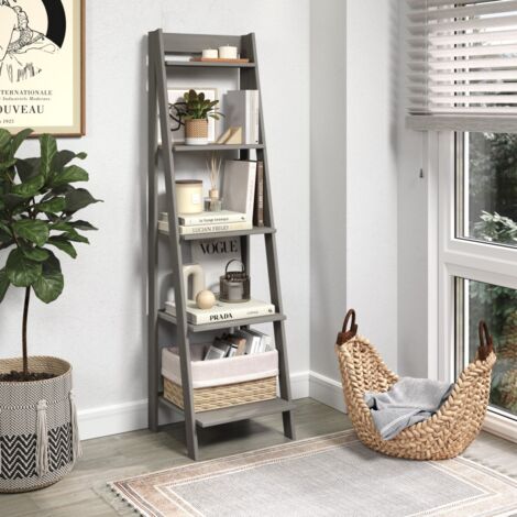 Corona Grey Wax Ladder Bookcase (1/5)