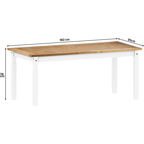 Corona White 6'0" Dining Table