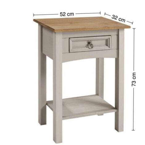 Corona Grey Wax 1 Drawer Console Table