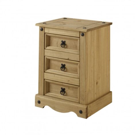 Corona Medium 3 Drawer Bedside (1/4)
