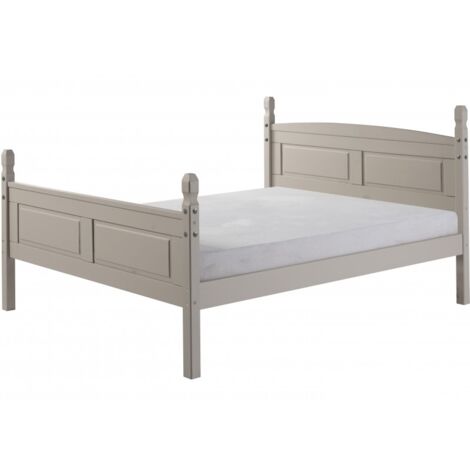 Corona Grey Wax 4'6" High End Bed Frame (1/5)