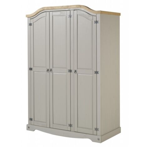 Corona Grey Wax 3 Door Arch Top Wardrobe (1/5)