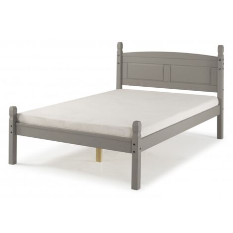 Corona Grey Wax 4'6" Low End Bed Frame (1/5)