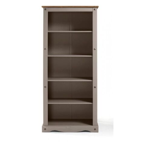Corona Grey Wax Large Bookcase