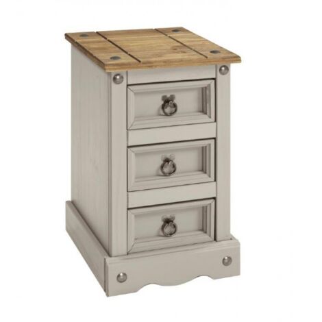 Corona Grey Wax Narrow Bedside (1/9)