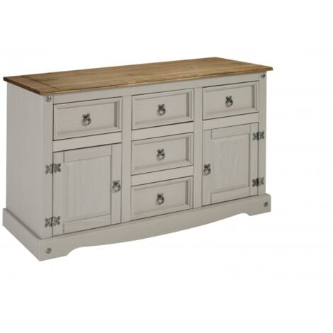 Corona Grey Wax Large Sideboard