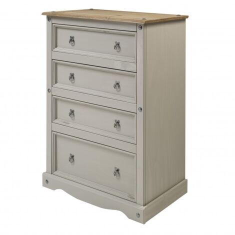 Corona Grey Wax Compact 4 Drawer Chest (1/4)