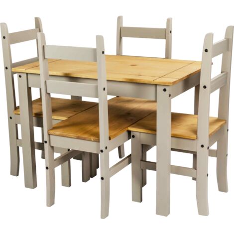 Corona Grey Wax Budget Dining Set