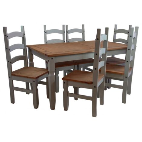 Corona Grey Wax 5'0" Dining Table & 4 Chairs (1/5)