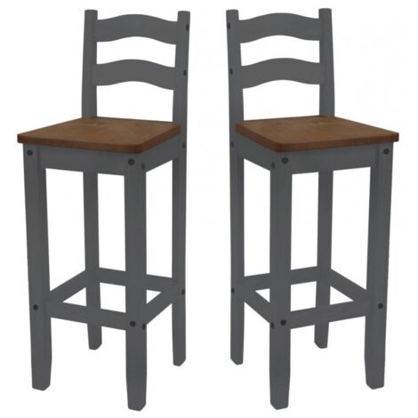 Corona Grey Wax Pair of Bar Stools (1/4)