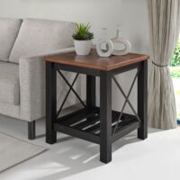 Mercers Furniture Cottage Black Painted Pine Lamp Table – Wooden Side Table with Storage Shelf – 60H x 50W x 50D cm