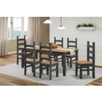 Corona Charcoal 6'0" Dining Table & 6 Chairs