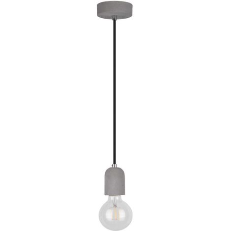 Suspension en Béton Gris Design Cylindre arrondi 1 Ampoule AMORY (1/4)