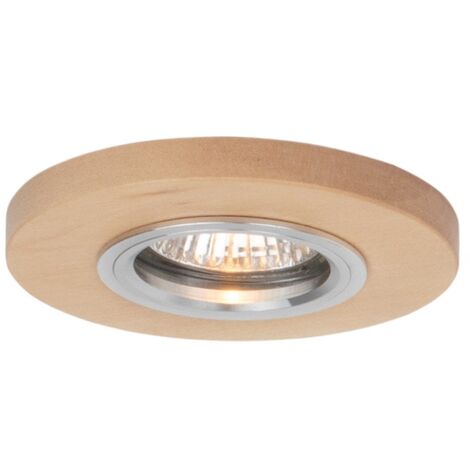 Plafonnier encastrable en Bouleau Naturel Disque Bois 10 cm VITAR (1/2)