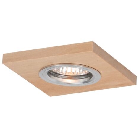 Plafonnier encastrable en Bouleau Naturel Plaque Bois 10 cm VITAR (1/3)
