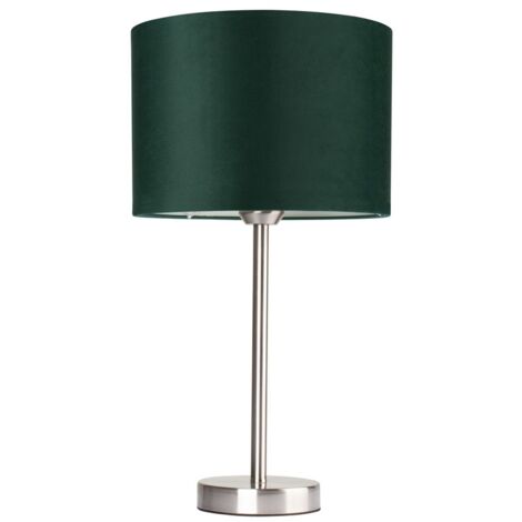 Lampe à poser Cylindre en Velours Vert Abat jours diam 25 cm  SCARLETT (1/2)