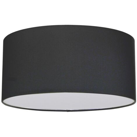 Plafonnier  Abat jours en Tissus Anthracite Cylindre diam 28 cm  JOSEFINA (1/2)