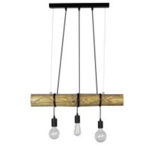 Suspension en Pin teinté 3 Lumières Design Industriel TRABO SHORT (1/5)