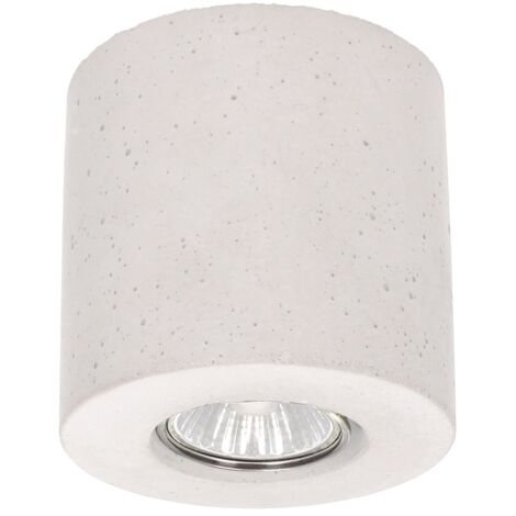 Plafonnier en Béton Blanc Design Cylindre pour 1 Ampoule CONCRETEDREAM