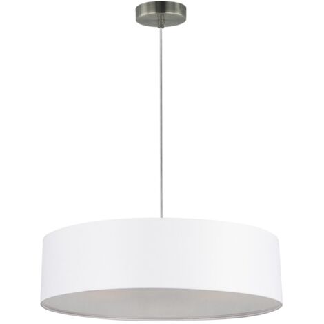 Suspension Cylindre en Tissus Blanc Abat jours diam 50 cm JOSEFINA (1/3)