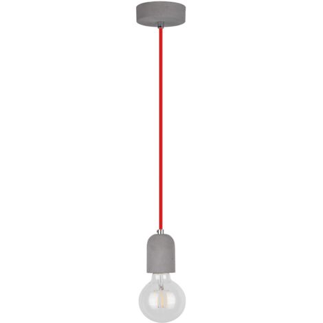 Suspension en Béton Gris Design Cylindre arrondi 1 Ampoule AMORY (1/2)