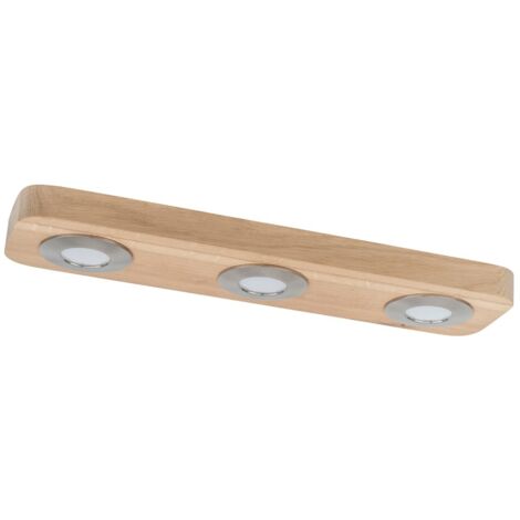 Sunniva Plafonnier Incl. 3xLED 5W Chêne Huilé / Satin Métal (1/2)