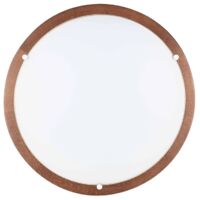 Plafonnier en Hêtre teinté Noyer Design Rond 2 Ampoules FRIDA