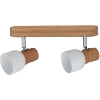 Plafonnier en Chêne huilé Design Scandinave 2 Douilles SVANTJE