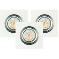 Lot de 3 Plafonnier encastrable en Béton Gris Plaque 10 cm VITAR