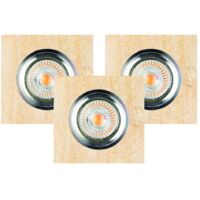 Lot de 3 Plafonnier encastrable en Grés sable Plaque 10 cm VITAR