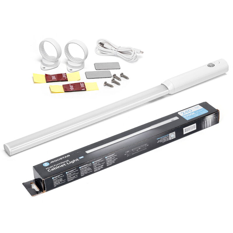 Reglette Led Luce per armadio 3W da 30 cm Bianco freddo 5700K con sensore  di movimento Aigostar 