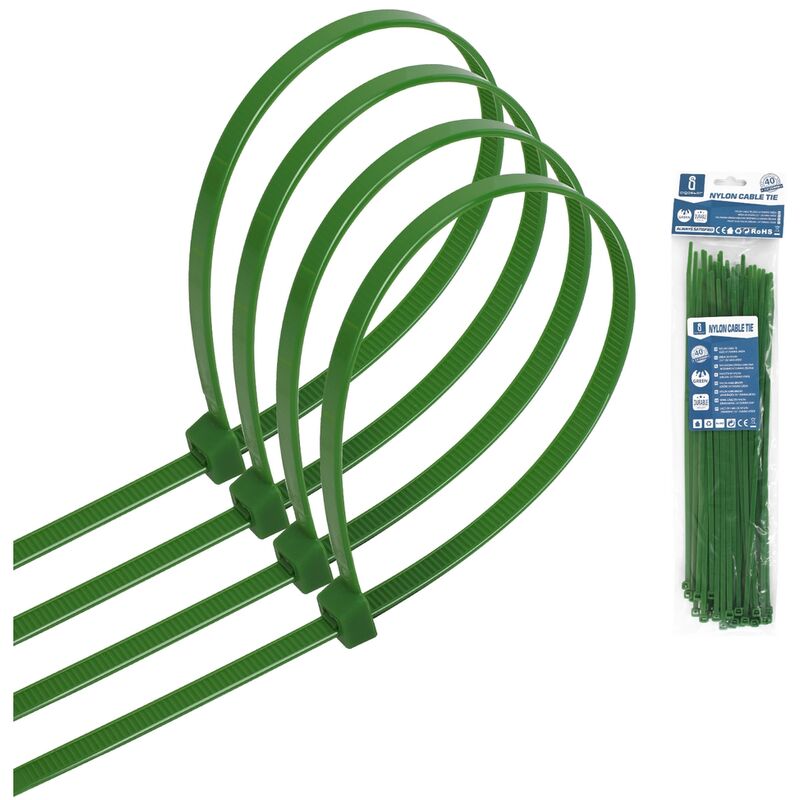 1000 Fascette Stringicavo Verdi 15.2cm - Nylon Resistente Per Cavi E Giardinaggio