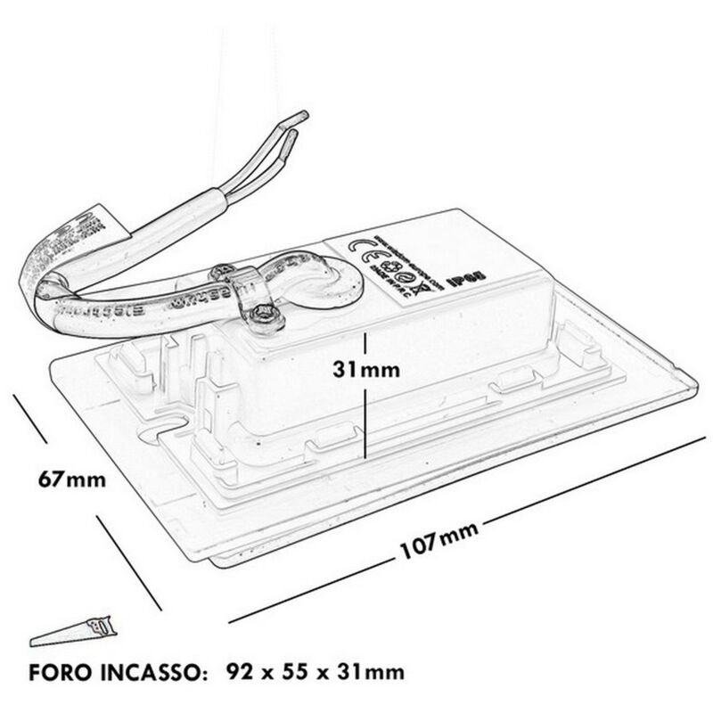 SEGNAPASSO LED 3W IP65 PER SCATOLA 503 CON Cornice Bianca Inox 230v Intec 1543 - Foto 10