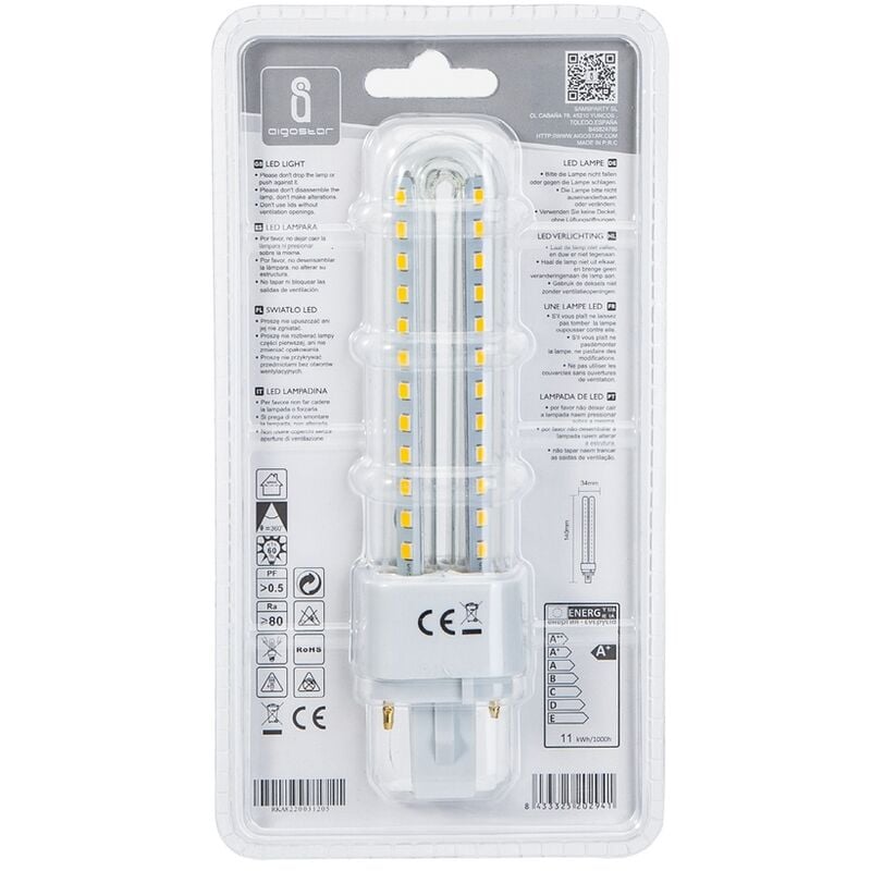 Lampada Led Alta Potenza E27 55w 400w 4000k 7500 Lumen T140