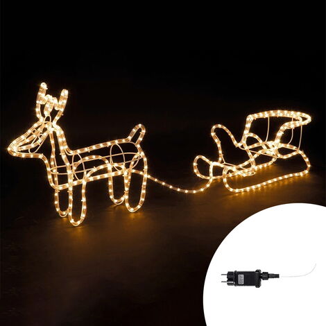 Renna natalizia gonfiabile con LED integrato, Decorazione