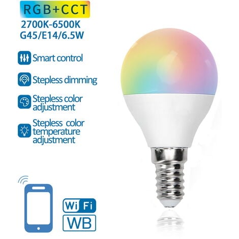 Lampadina LED 5W GU10 faretto intelligente WiFi RGB multicolore CCT da  2700K a 6500K Alexa Google 230V