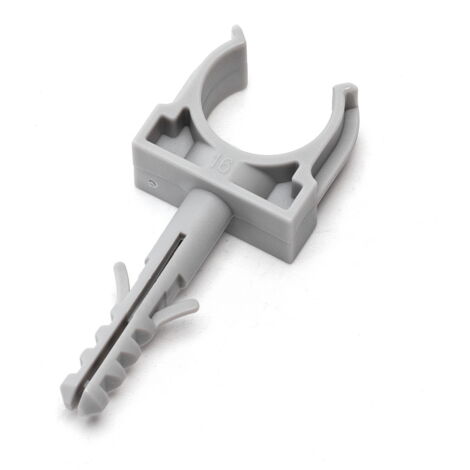 Clips fissatubo a scatto con tassello per Tubo 16mm grigio 10pz Aigostar