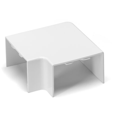 connettore ad angolo curva canalina elettrica quadrata in PVC bianco 60x40mm