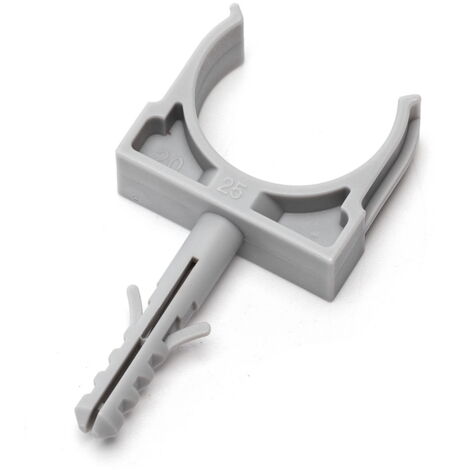 Clips fissatubo a scatto con tassello per Tubo 25mm grigio 5pz Aigostar
