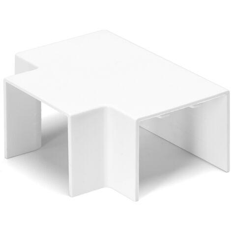 connettore derivazione a T canalina elettrica quadrata in PVC bianco 60x40mm (1/5)