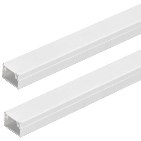 Canalina rigida passacavi 15x10mm 2 metri adesiva e avvitabile bianca Aigostar