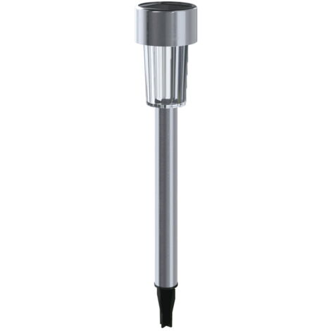 Lampioncino segnapassi Led Goblet 0,006W Argento in acciaio con pannello solare IP44 Bianco freddo 6500K con sensore crepuscolare Aigostar