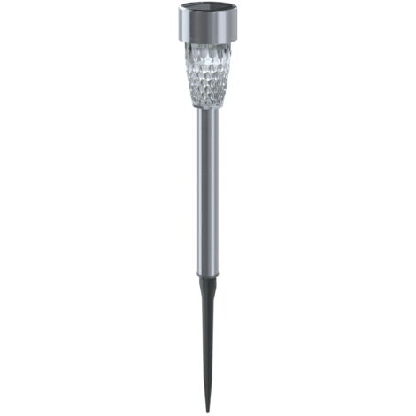 Lampioncino segnapassi Led Berry 0,2W Argento in acciaio con pannello solare IP44 Bianco freddo 6500K con sensore crepuscolare Aigostar (1/5)