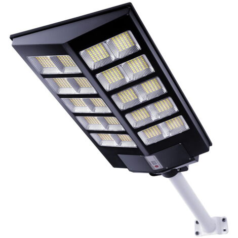 Lampione stradale Led 300W Nero con pannello solare IP66 Bianco freddo 6500K con sensore crepuscolare e di movimento Wisdom (1/5)