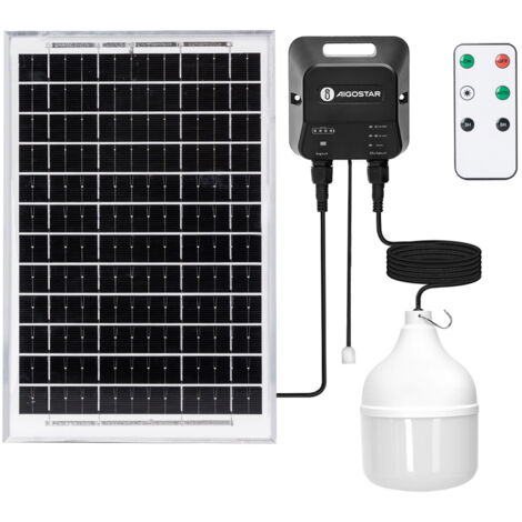Lampadina Led T100 70W con pannello solare IP65 Bianco freddo 6500K Aigostar