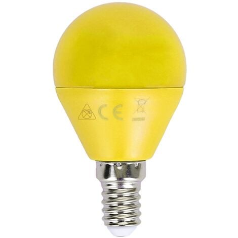 Lampadina Led E14 G45 a sfera 4W Gialla Aigostar