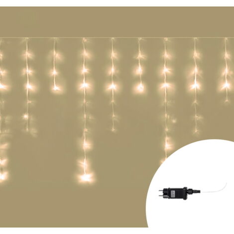 Tenda luminosa effetto pioggia 10 metri da 420 Led Bianco Caldo stalattiti altezza 90cm da esterno Wisdom (1/5)