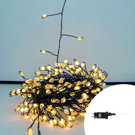 Stringa 9 metri da 300 Led Mini Millepiedi Bianco Caldo con cavo nero e autospegnimento Wisdom (1/3)