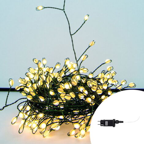 Stringa 9 metri da 300 Led Mini Millepiedi Bianco Caldo con cavo verde e autospegnimento Wisdom (1/4)